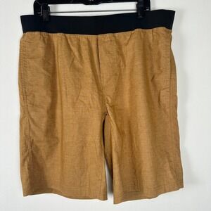 NWT Prana Mens Vaha Short Dark Ginger XL Stretch Woven Yoga Travel Outdoor Sport